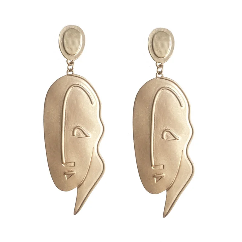 Новинка 2018 серьги-гвоздики с изображением лица Женские аксессуары для сережек |