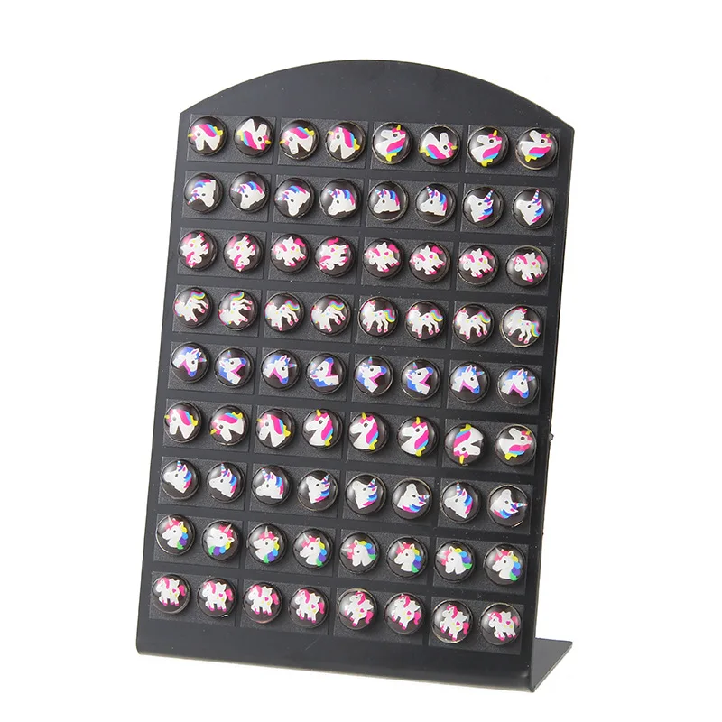 36 пар милые серьги гвоздики с животными в виде фламинго и единорога полимерные