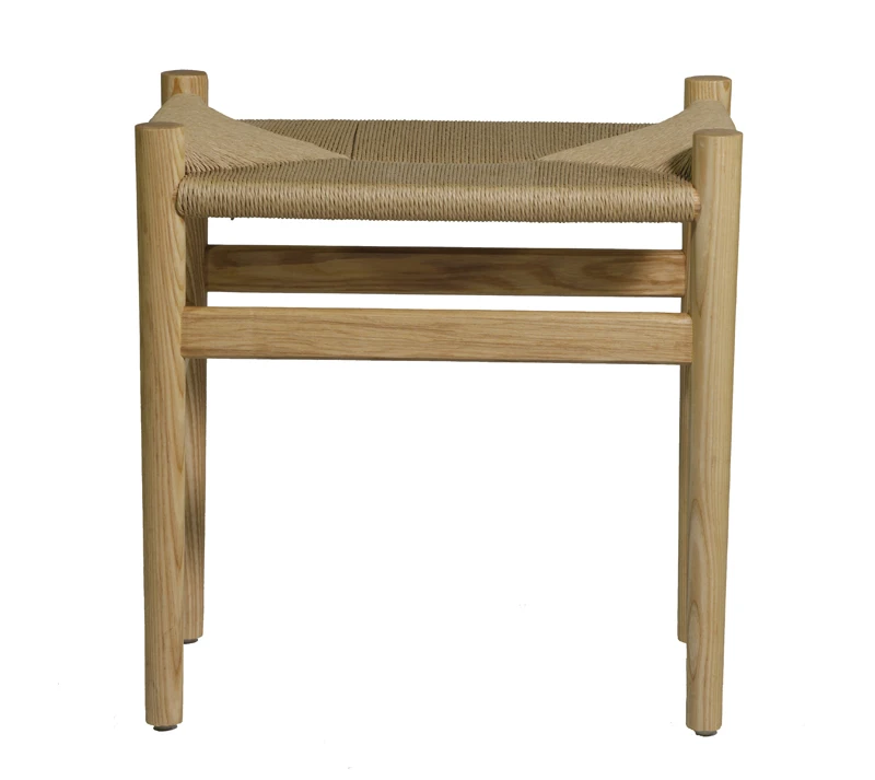 Hans J Wegner H Nordic wood stool shoes CH53 restaurant meals makeup designer |