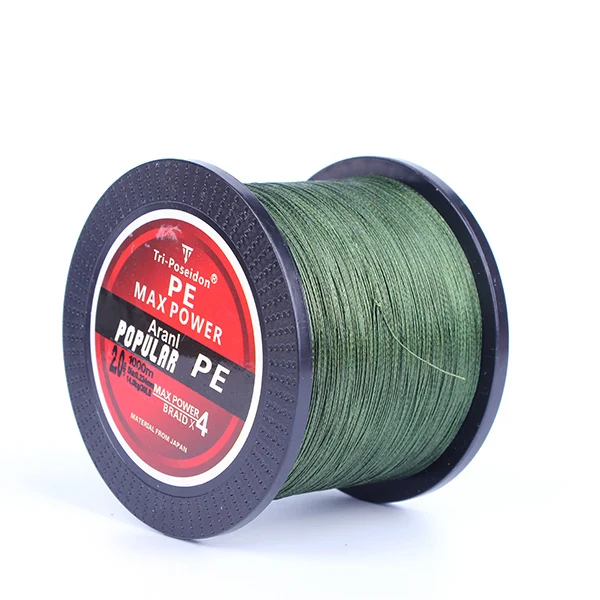 green Новинка, супер качество, бренд Tri-Poseidon, серия TP1000, плетеная леска, 1000 м, японская проволока, PE плетеная леска, 8, 10, 15, 20, 30, 40, 50, 60 фунтов - Цвет: green