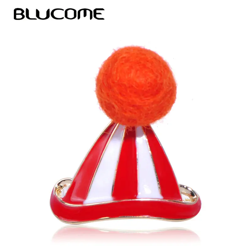 Blucome Милая шляпа шарик из шерстяного войлока тонкая Эмаль золотой цвет ювелирные