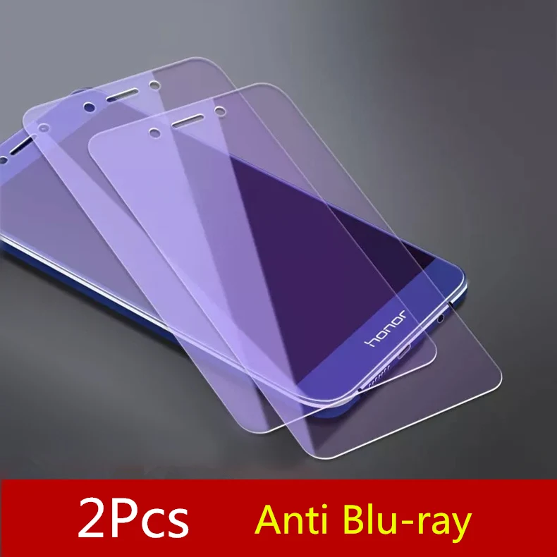2pcs Anti Blu-ray 2 шт./лот, полностью закаленное стекло для huawei P8 Lite, huawei P9 Lite, защита экрана 2.5D 9 H, стекло для huawei Honor 8 Lite - Цвет: 2pcs Anti Blu-ray