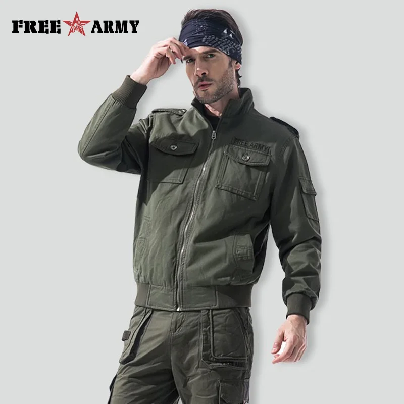 

Autumn Winter Men Bomber Jacket Thick Warm Windproof Jackets Military Army Green Mens Coats & Jackets Tactical Ms76006