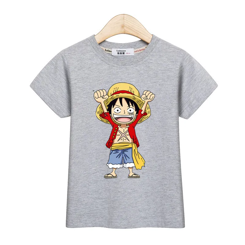 Футболка Luffy для мальчиков с аниме новинка мультяшная футболка Детская хлопковая