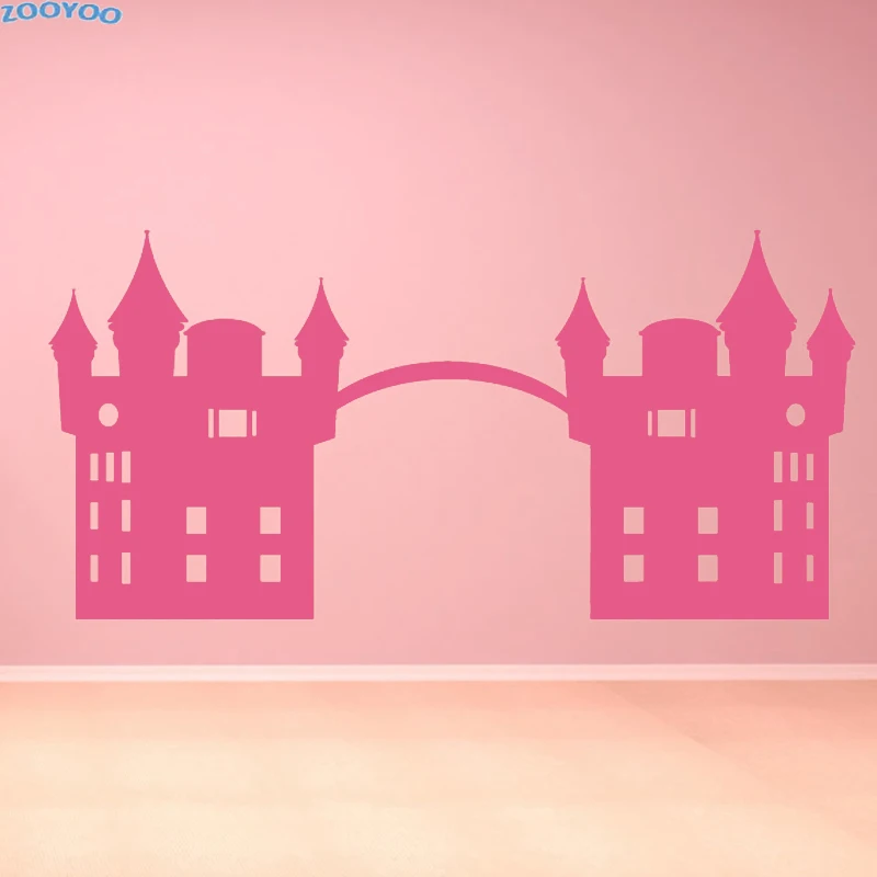 

ZOOYOO New Arrival Fairy Tale Castle Wall Sticker Home Decor Removable Living Room Decoration Princess Bedroom Wall Decals Art