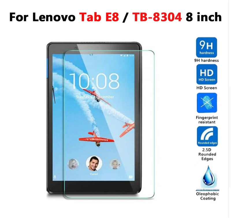 Tab E8 Free Screen Protector Glass+Case For Lenovo Tab E7 / E8 / E10 / M10 PU Leather Smart Magnetic Cover TB/X104F/7104F/8304F/X605F - Цвет: Tab E8