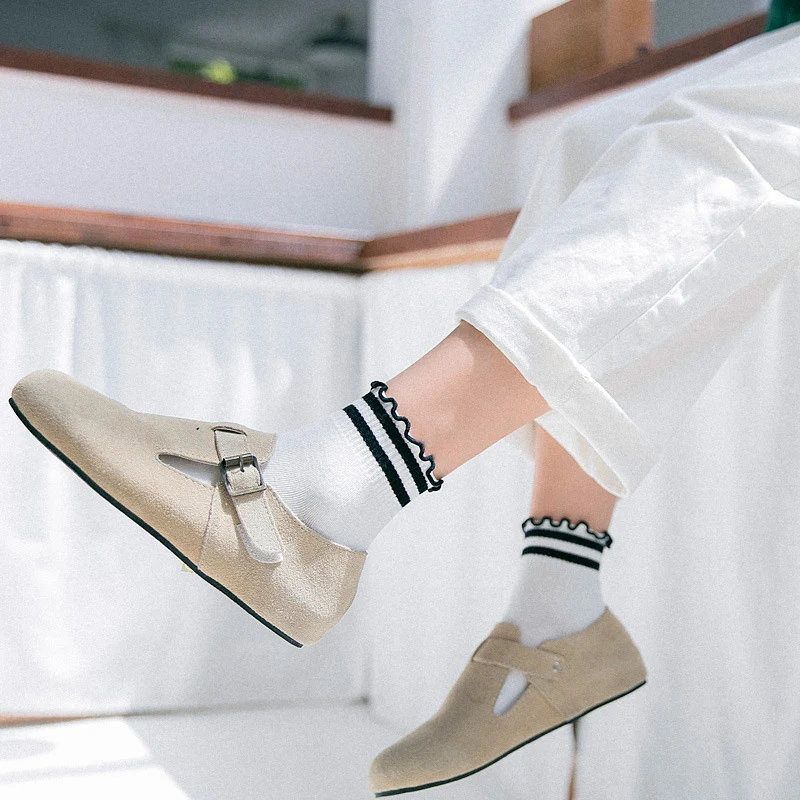 Белые хлопковые Свадебные носки свободного размера в полоску 8 цветов удобные