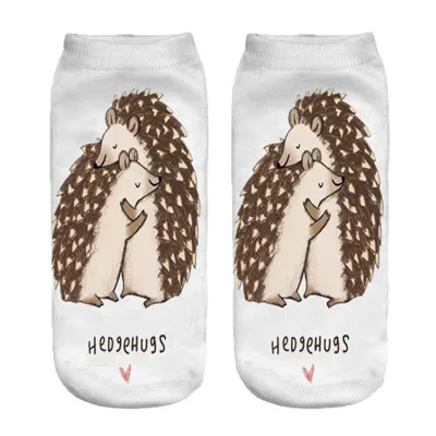 Socks 05 Женские носки, забавные носки с 3D изображением волка, ежика, животных, повседневные низкие носки длиной 19 см - Цвет: Socks 05
