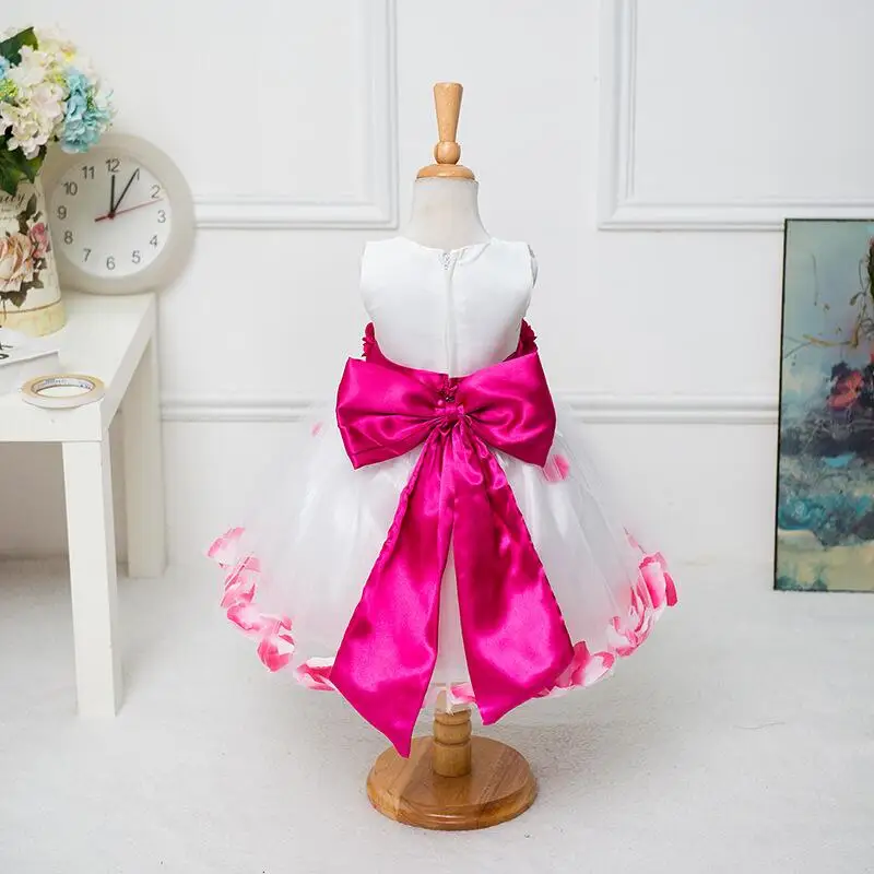 2017 Новое Лето Девушки Одеваются Для Свадьбы Лепесток Биг Боу Театрализованное