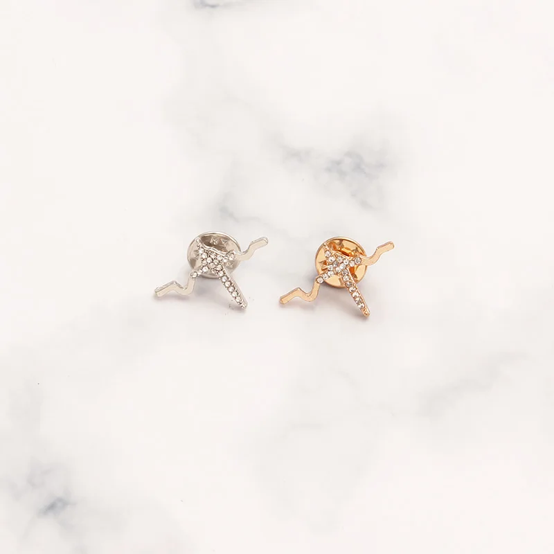 Золотой Серебряный ЭКГ электрокардиограмма булавки броши креативный значок