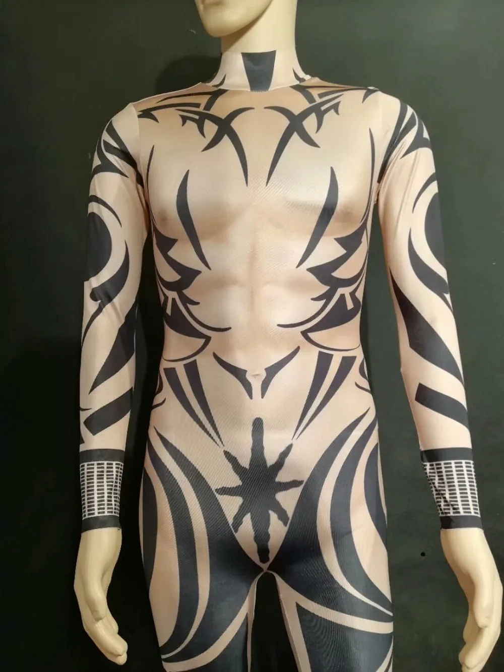 Women New Sexy Printing Stripe Jumpsuit Female Sexy Stretch Leggings Costume One-piece Bodysuit Stretch Outfit Party Rompers