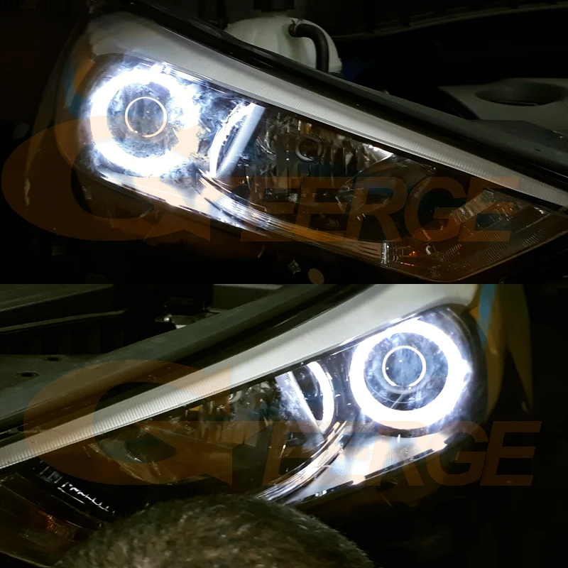 Для hyundai Tucson один проектор фара отличное Ультра яркое освещение smd комплект светодиодов «глаза ангела» DRL