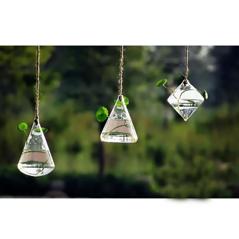 1 шт. Оригинальный Геометрический Прозрачное Стекло Висячие Ваза Завод Цветок