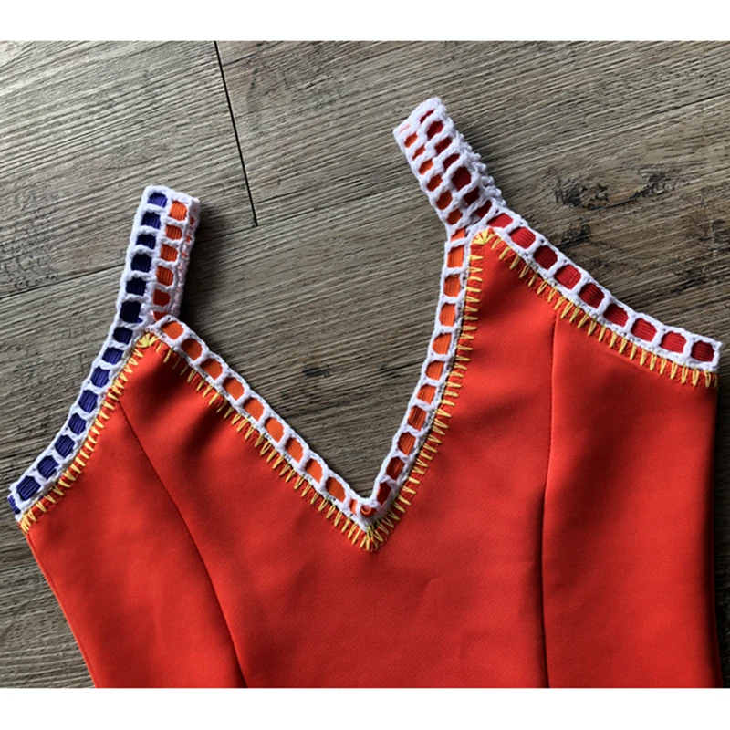 Новое поступление оранжевый красный цельный купальник новый спортивный