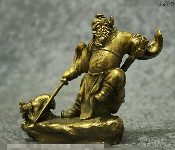 Китайская медная статуя Бикси Небесный Чжун Куй Бог наб призрака | Дом и сад