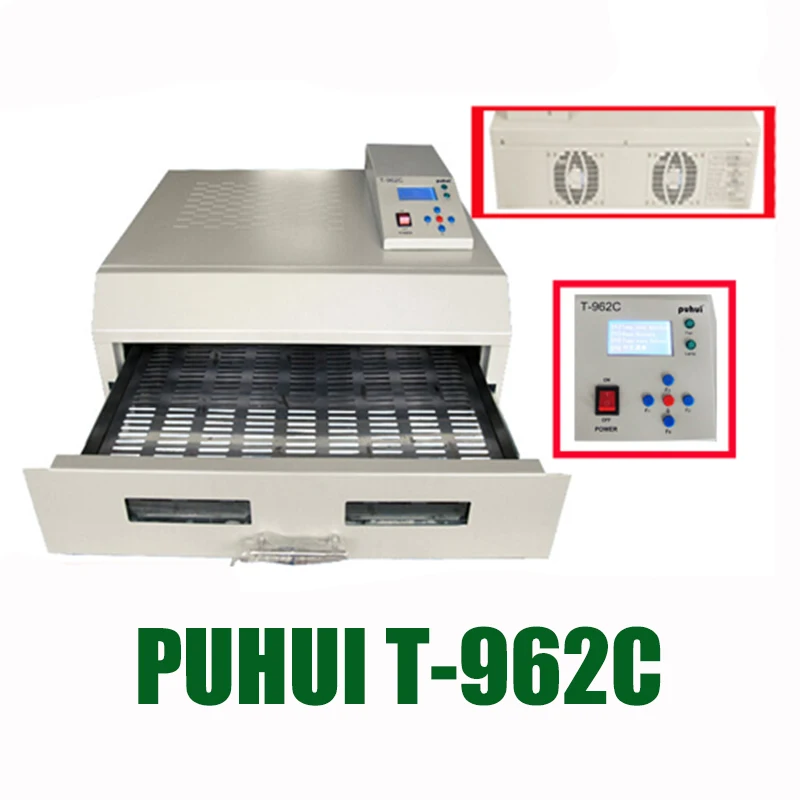 PUHUI T-962C T962C инфракрасный IC НАГРЕВАТЕЛЬ оплавленная печь волна BGA 600*400 ммгарантия