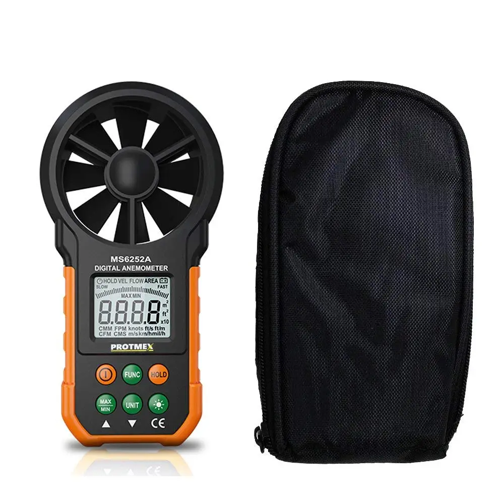 Портативный цифровой анемометр Protmex MS6252A с ЖК-дисплеем | Инструменты