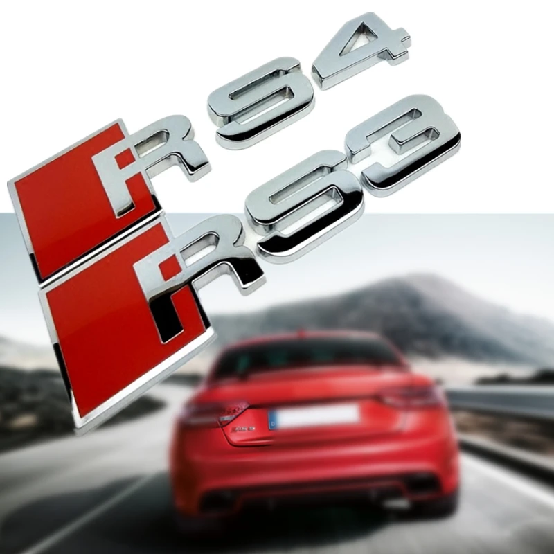 3D из металла Логотипы марок автомобиля RS3 RS4 RS5 RS6 RS8 логотип серебристый