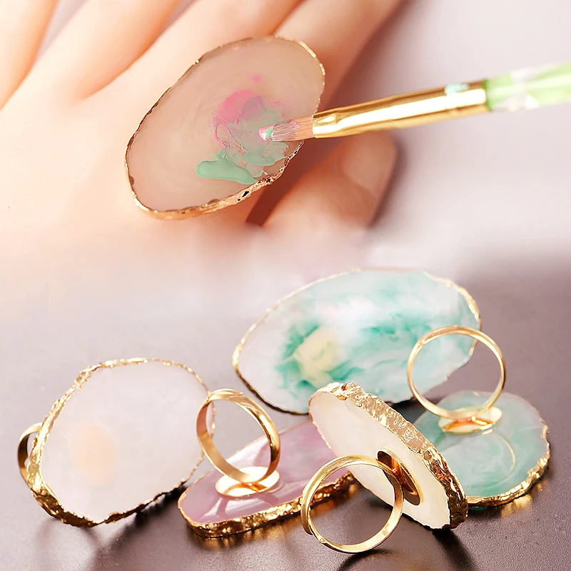 1 шт. прозрачная палитра для дизайна ногтей Агатовая полимерная кольцевые