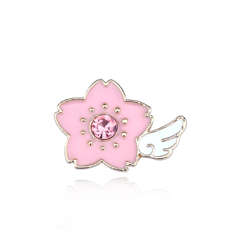 Sakura Модный брошка мультфильм милый черно-белый Кот броши булавка цветы звезды брошь крылья Металлические Булавки дикие броши для одежды - Окраска металла: Sakura
