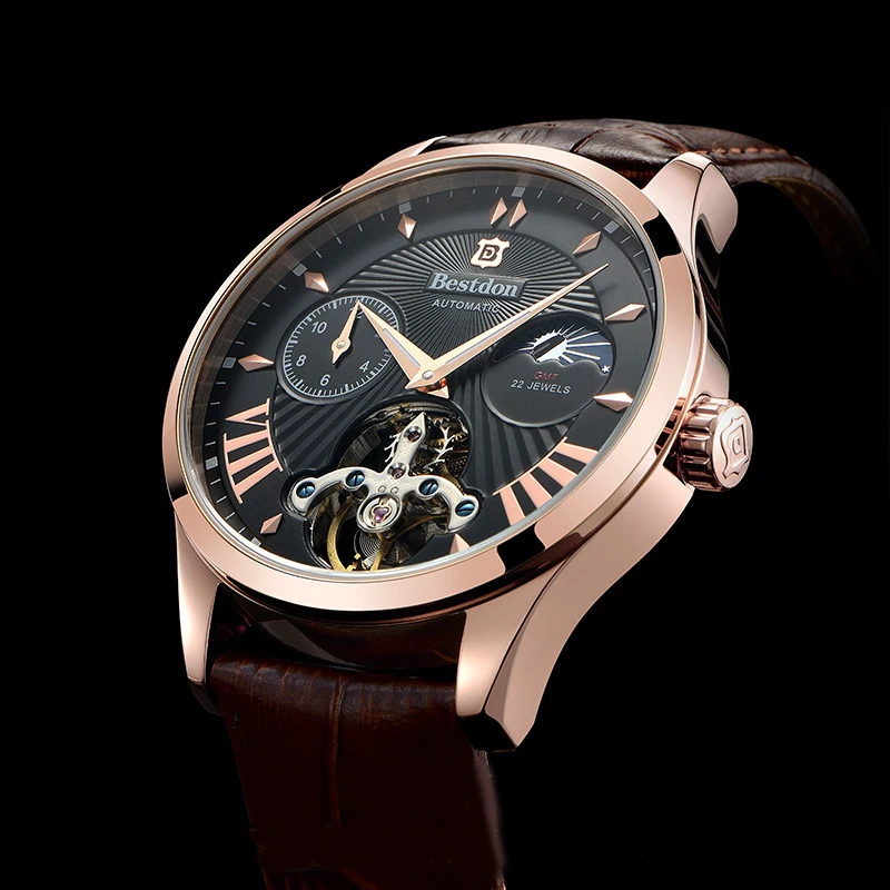 Часы мужские механические с турбийоном водонепроницаемые автоматические |