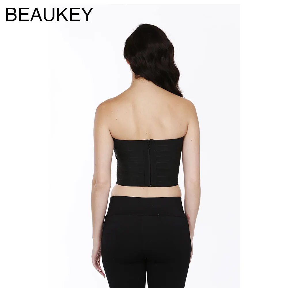 Женский Короткий Топ без бретелек черный красный телесный 2015|fashion service|fashion women