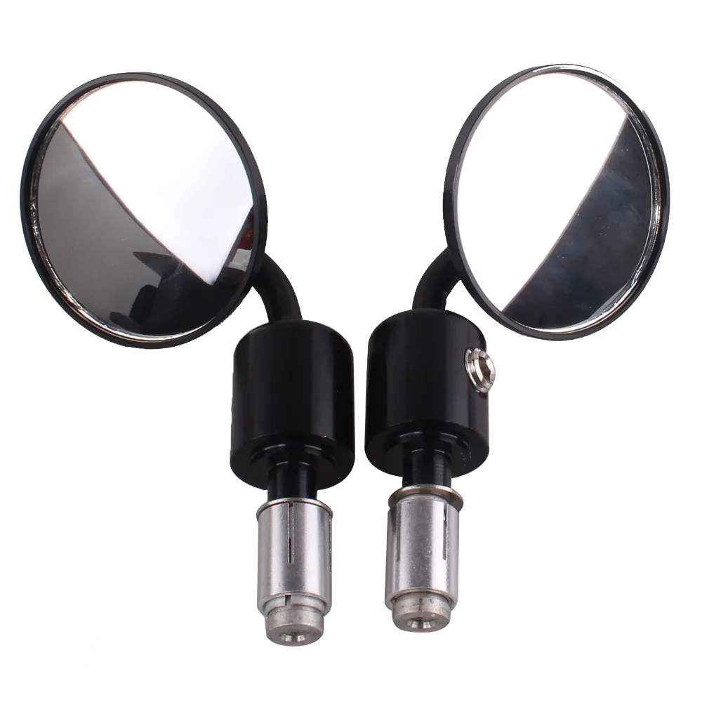 Replacement Motorcycle Aluminum Rear View 3&quot Handle Bar End 7/8&quot Mirrors Round Black Billet handle Mirror Rearview | Автомобили и