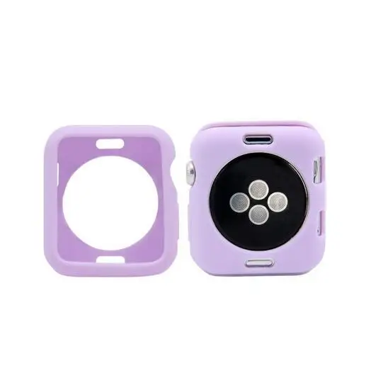 lavender Резиновый чехол для Apple Watch Series 4 3 2 1 защитный чехол для iWatch силиконовый 40 мм 44 мм 38 мм 42 мм бампер - Цвет ремешка: lavender