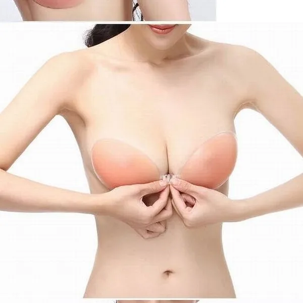 Самоклеющийся силиконовый бюстгальтер без бретелек модный Бесшовный