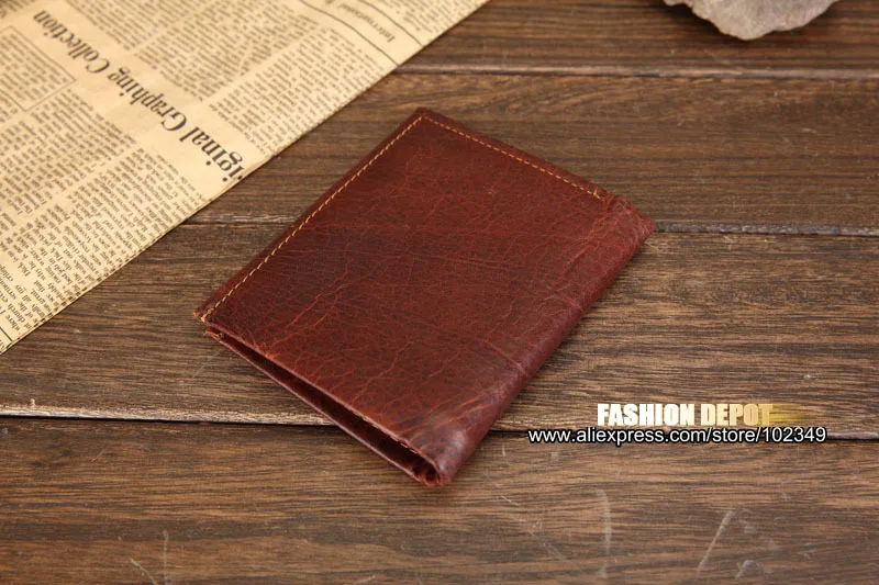 Ручной работы кожаный бумажник для мужчин старые классические Двойные кошельки