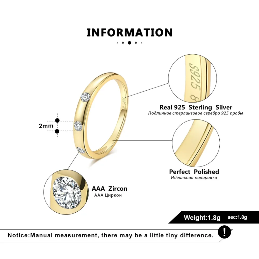 ORSA JEWELS 925 пробы серебряные кольца для женщин AAA Циркон женский обручальное кольцо модное ювелирное изделие подарок SR67