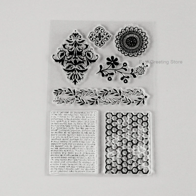 

Damask Background Stamps Clear Rubber Vintage Grunge Scrapbooking Stamps