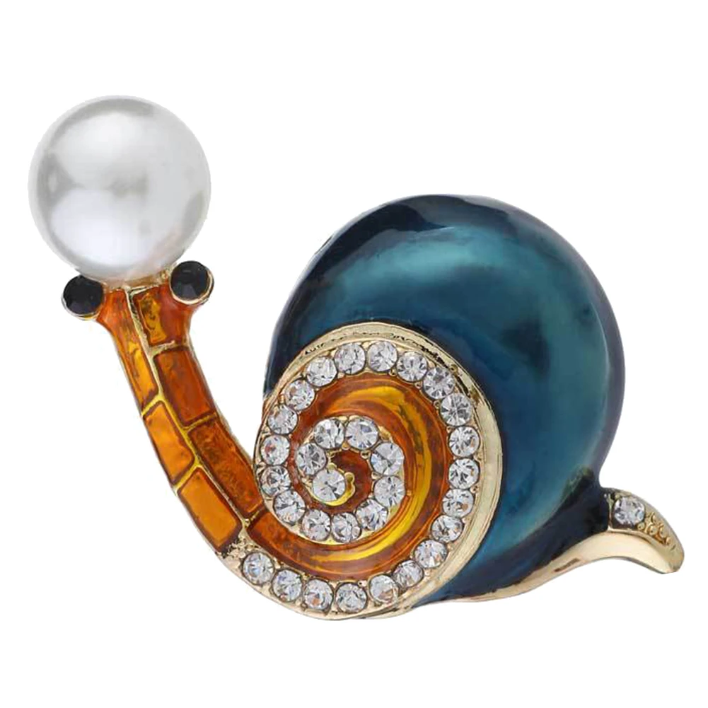 Улитка Форма горного хрусталя инкрустированная Брошь Pin Denim значок для рюкзака