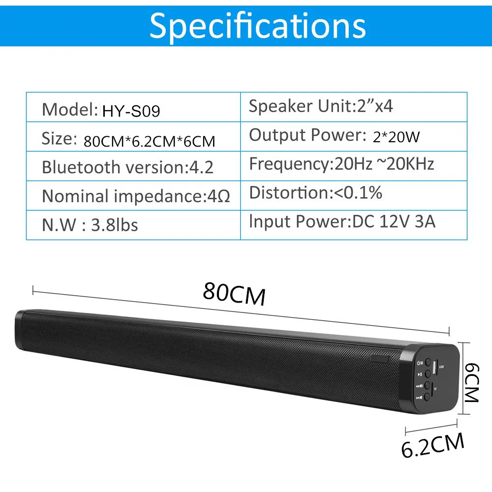 HYASIA 40 Вт Bluetooth 4,2 беспроводная гарнитура с встроенными часами AUX коаксиальный TF беспроводной динамик Bluetooth динамик домашний кинотеатр звуковая система Parlantes