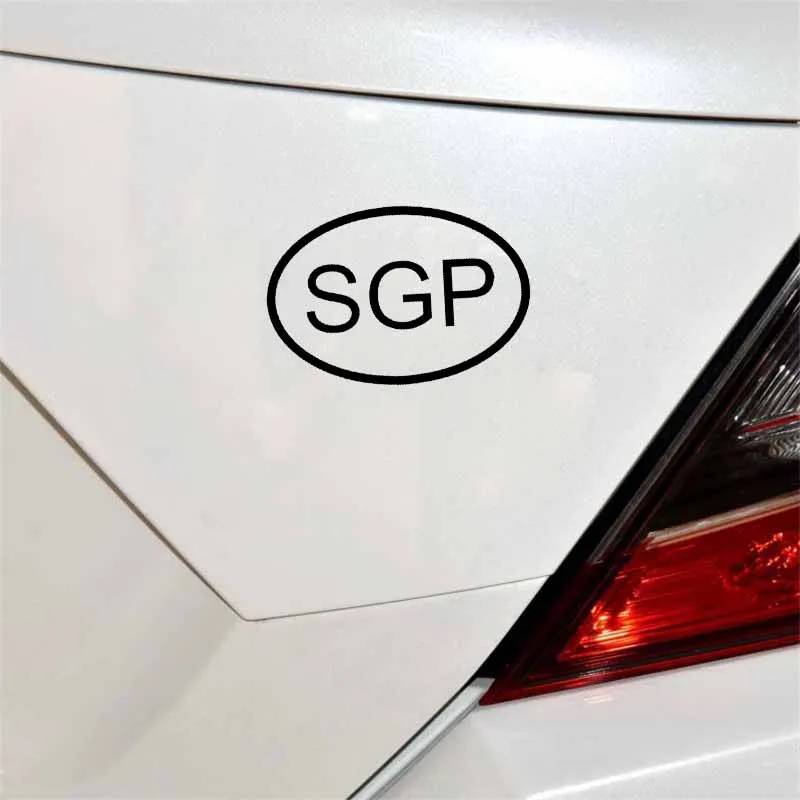 YJZT 13 6 см * 9 3 SGP Сингапур код страны овальная Автомобильная Наклейка Виниловая