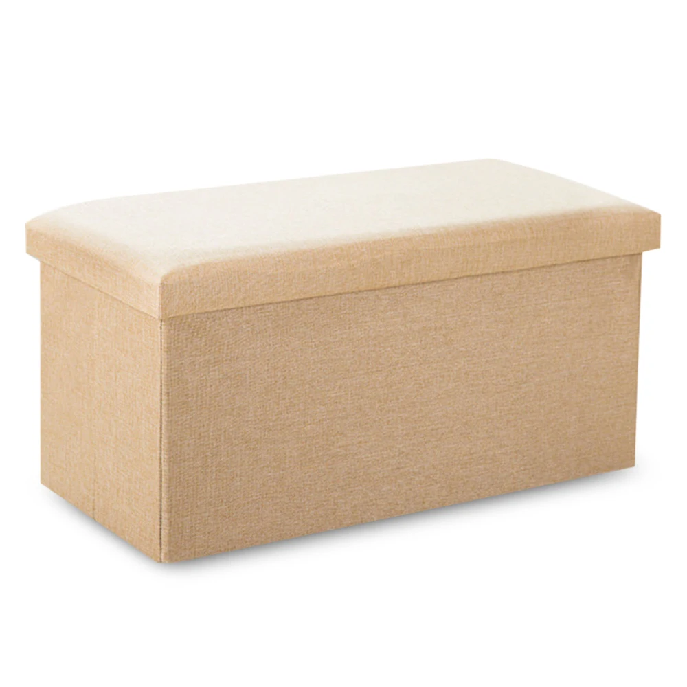 Beige Бытовой портативный 110л ящик для хранения диван удобное кресло диван табуреты пуф для хранения Poef табурет для ног 5 цветов мебель - Цвет: Beige