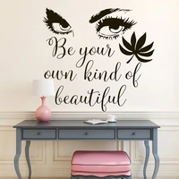big eyes wall decals beauty salon eyelashes wall stickers vinyl beautiful girl art quote decor fashion hairdressing mural zw499