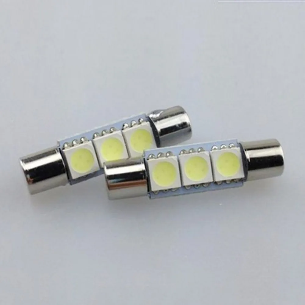 10 шт. купол фестона 6 3 мм SMD 5050 светодиодный 3smd лампочка Автомобильная подсветка