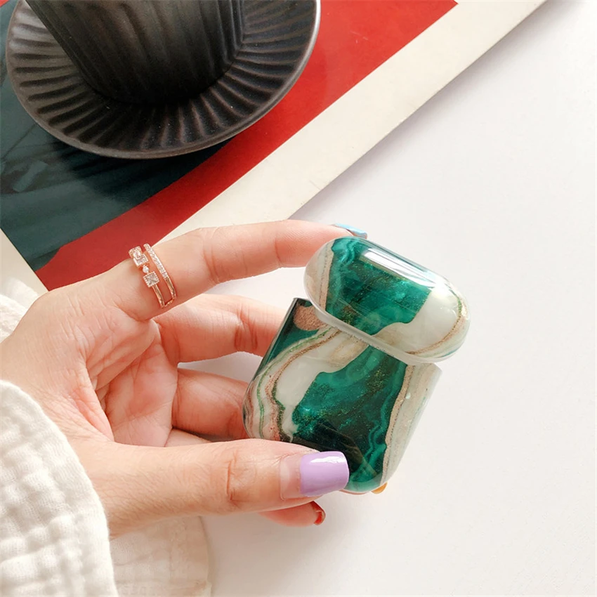 Luxury Marble Protective Cover For Airpods case Shockproof Case Air Pods TPU Silicone Box Earphone | Электроника