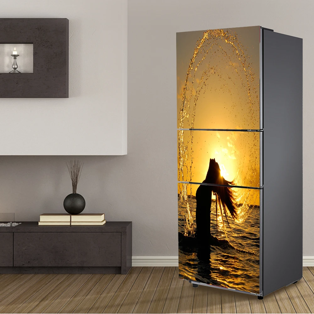 3d постер на закат для женщин водонепроницаемый ПВХ стикер холодильник