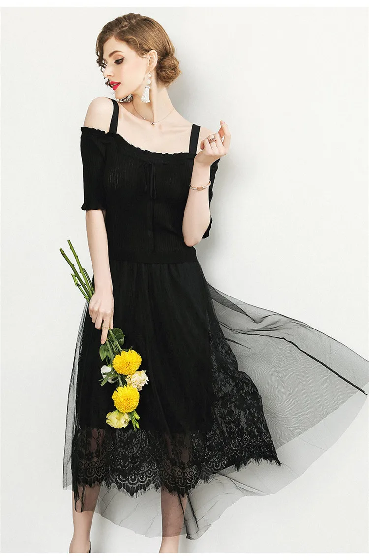 TANG летнее пляжное платье 2019 женское осеннее вязаное свитер офисные женские