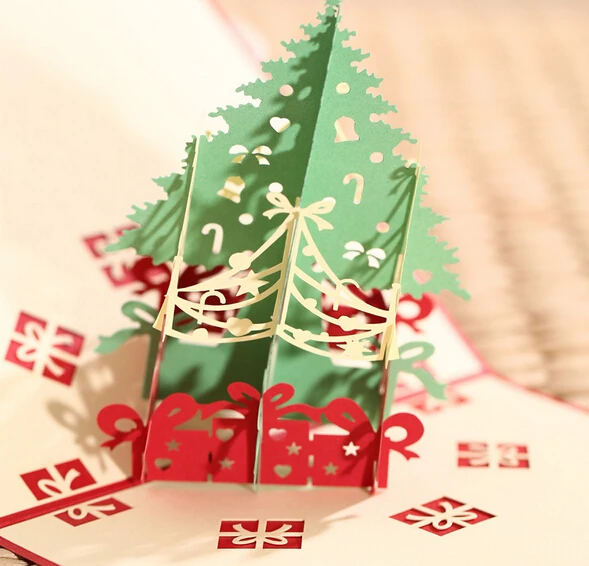 

10 шт. полые колеса обозрения Киригами ручной работы Оригами 3D всплывающие поздравительные открытки Открытка для рождественской вечеринки ...