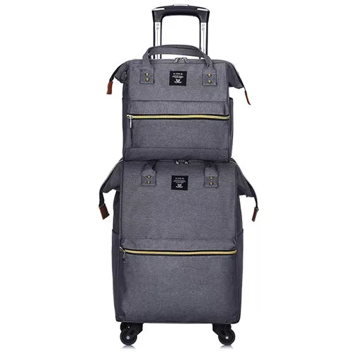 a set KLQDZMS модная нейлоновая Дорожная сумка на колесиках, чемодан на колесиках, чемодан на колесиках для мужчин и женщин - Цвет: a set
