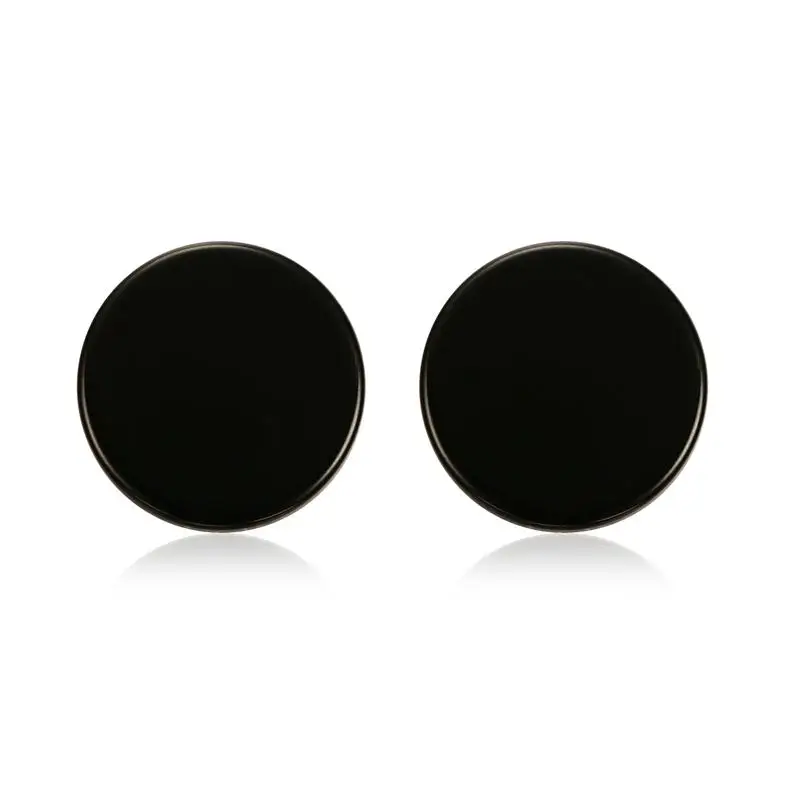 black color Vnox в стиле панк-рок Серьги-гвоздики для Для женщин Для мужчин прохладный черный круглый унисекс Серьги партии изделия полированный - Окраска металла: black color
