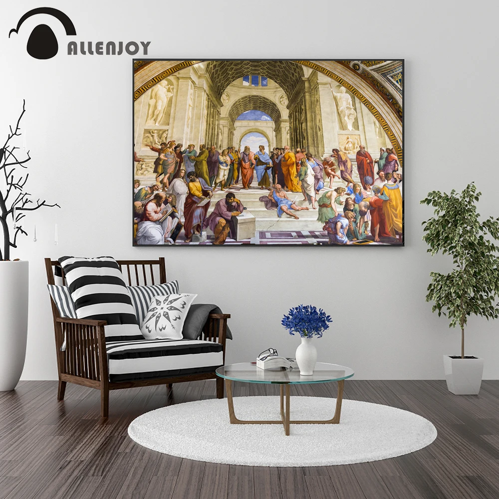 Allenjoy ретро картина маслом Ренессанс персонаж школа Афин холст живопись