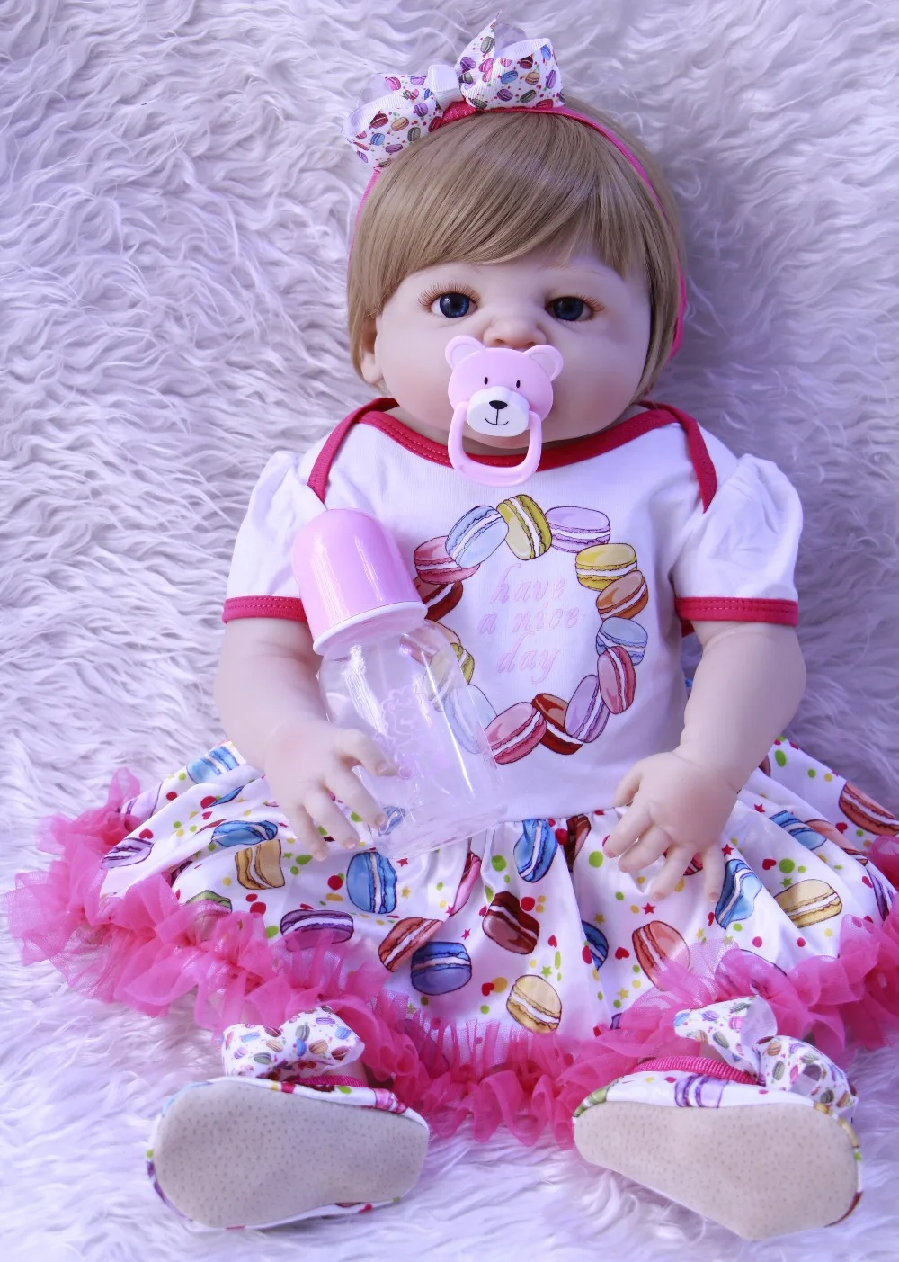 55 см bebe силиконовые куклы для новорожденных полное тело девочка кукла