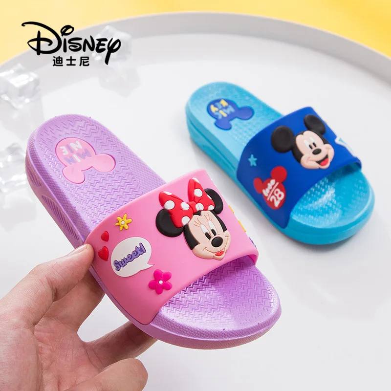 Домашние Нескользящие тапочки с Минни и Микки для мужчин женщин летняя легкая