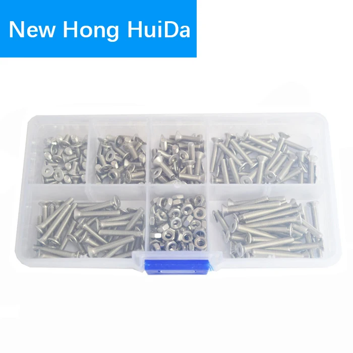 M3 Плоская головка Шестигранная резьбовые шестигранные потайные болты гайки