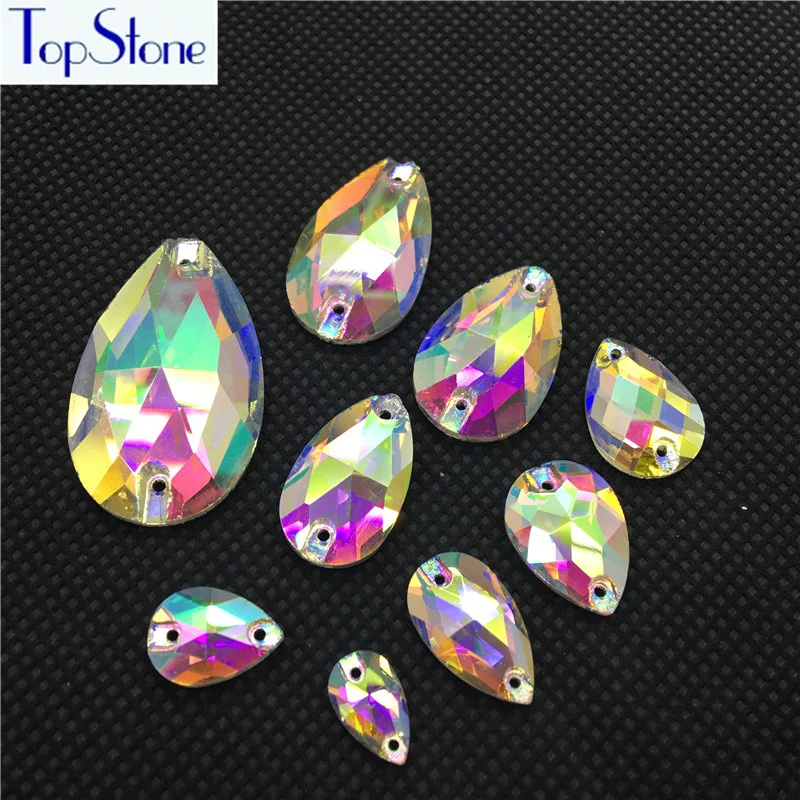 TopStone 3230 # капля КРИСТАЛЛ AB Стразы пришивные каплевидные стеклянные камни Размер