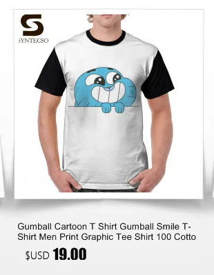 Футболка Gumball Amazing World, футболка с рисунком Gumball, потрясающая уличная одежда, графическая футболка, 100 полиэстер, свободная футболка